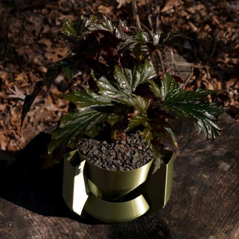 Handgemaakte spiraalvormige vaas of plantenhouder in art deco stijl - Afbeelding 7