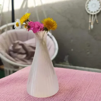 Elegante designvaas met gebogen vorm