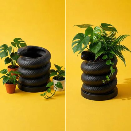 Serpent Plant Pot Decorative Snake Planter for Indoor Plants