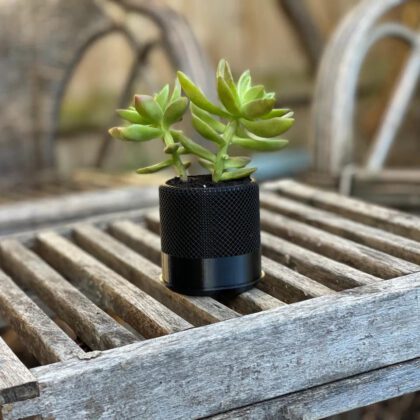 Waffled Knurled Plant Pot suits all types of plants with optional saucer and drain holes.