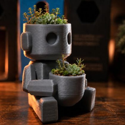 Robot Planter Duo – Porta piante 3D con doppio vaso