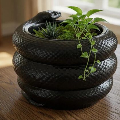 Coiled Snake Planter Pot