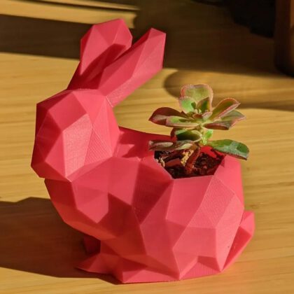 Low poly rabbit planter