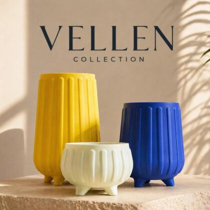 Vellen Planter Collection – Modern Ribbed Pots (3 Sizes)