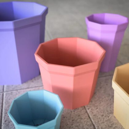 Nonagonal Flower Pot in Various Sizes