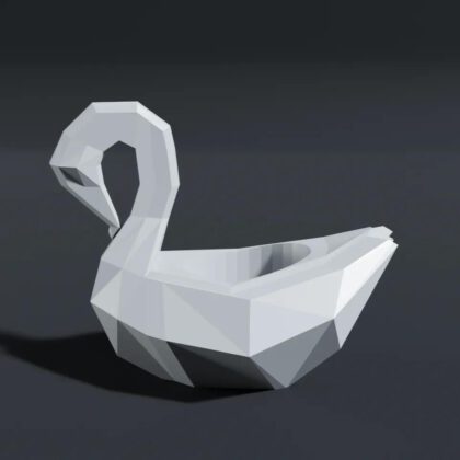 Low poly swan planter