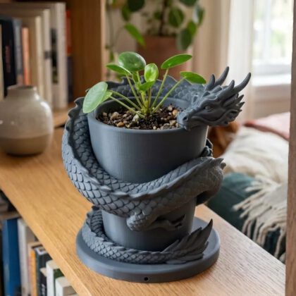 Dragon Planter Pot Fantasy Plant Holder Indoor Decor