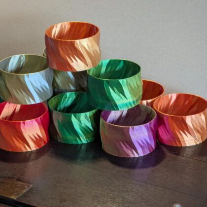 Facet-Cut Bowl with Optional Stacking Lid - Spiral Vase Mode Optimized (Multicolor Filament)