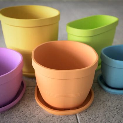 Large Flower Pot with Saucer in Various Sizes