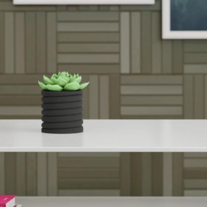 Spiral ribbed planter